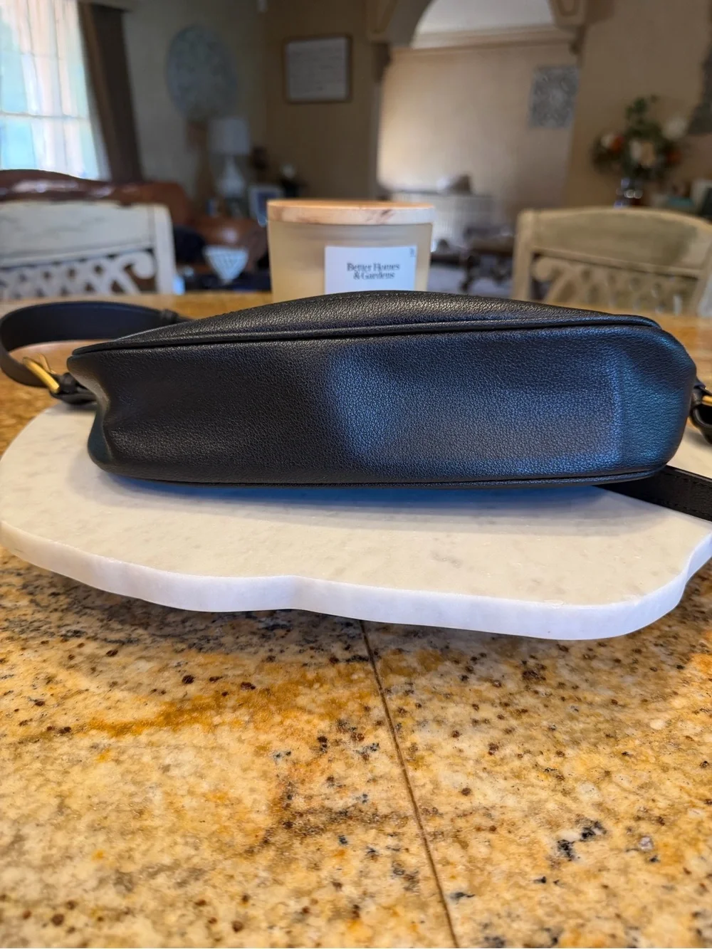 Gucci Black Leather Crossbody with Gold Chain